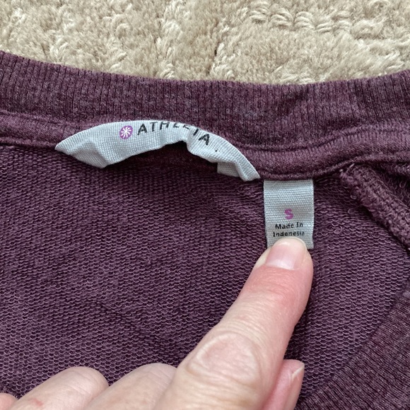 ATHLETA S Dusty Plum Crisscross Sweatshirt Dress Asymmetrical Modal - Picture 5 of 6